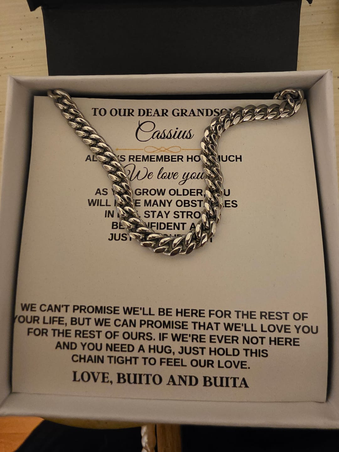 Customer photo review of For Grandson - Personalized Special Gift Set - SS258P