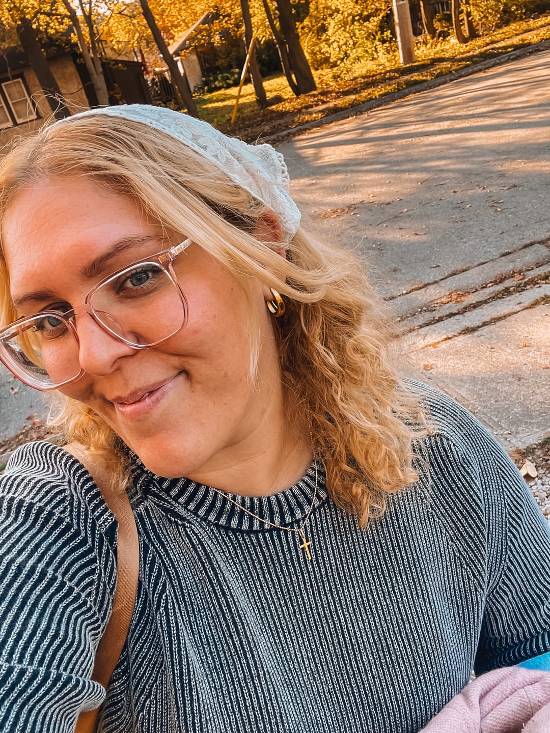 Customer photo review of Valentina Gold Hoop Earrings