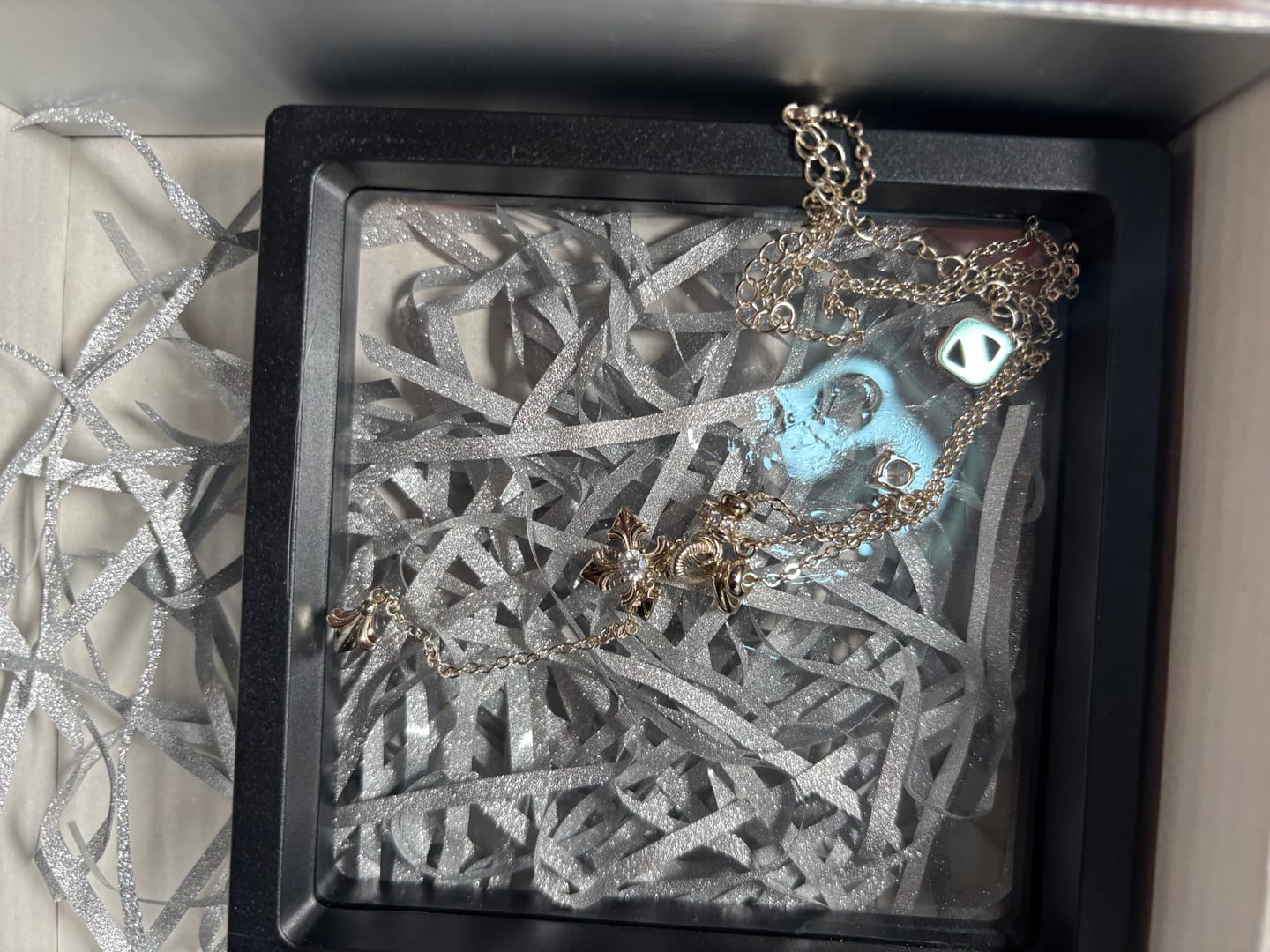Customer photo review of "Bastet" Vintage Iris Pendant Necklace, with Zirconia
