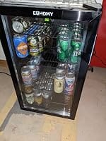 Customer photo review of Simzlife 4.5 Cu.ft Beverage Refrigerator and Cooler, 145 Can Mini fridge with Glass Door for Soda Beer Wine, Small Drink Dispenser with Digital Adjustable Thermostat for Home Office Bar