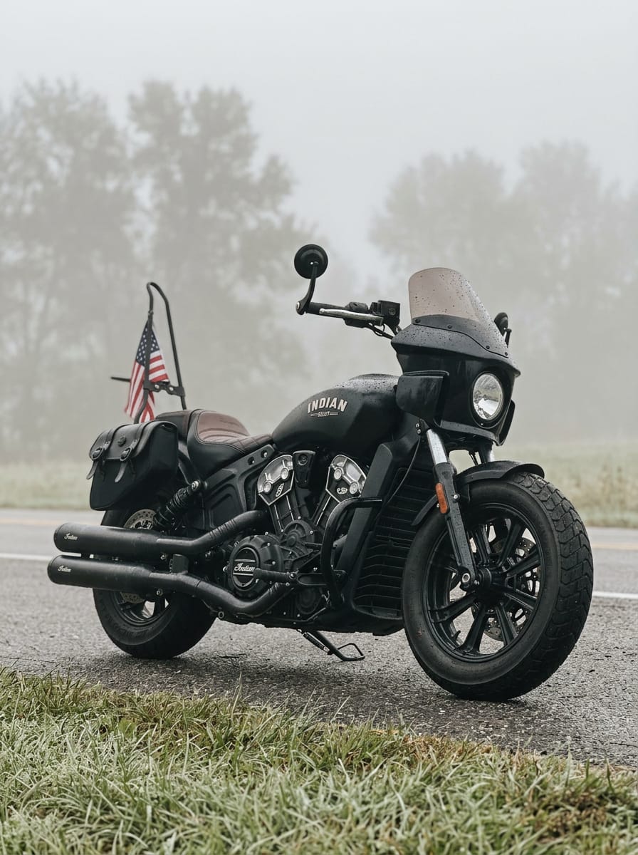 Customer photo review of 8L - Pony Indian Scout Bobber Leather Saddlebags