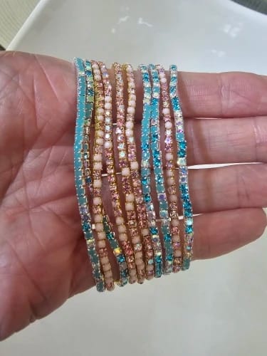 Customer photo review of Colorful Crystal Elastic Bracelets