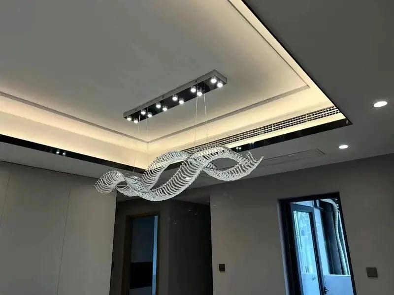 Customer photo review of Crystal Chandelier, Ribbon-Inspired Design, Integrated LED, 120–150 cm