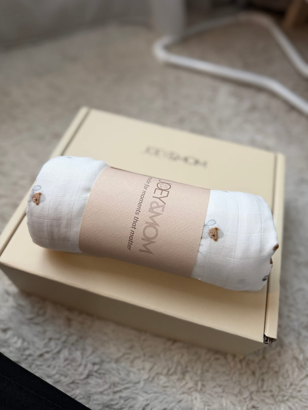 Customer photo review of Organic Bamboo Muslin Swaddle