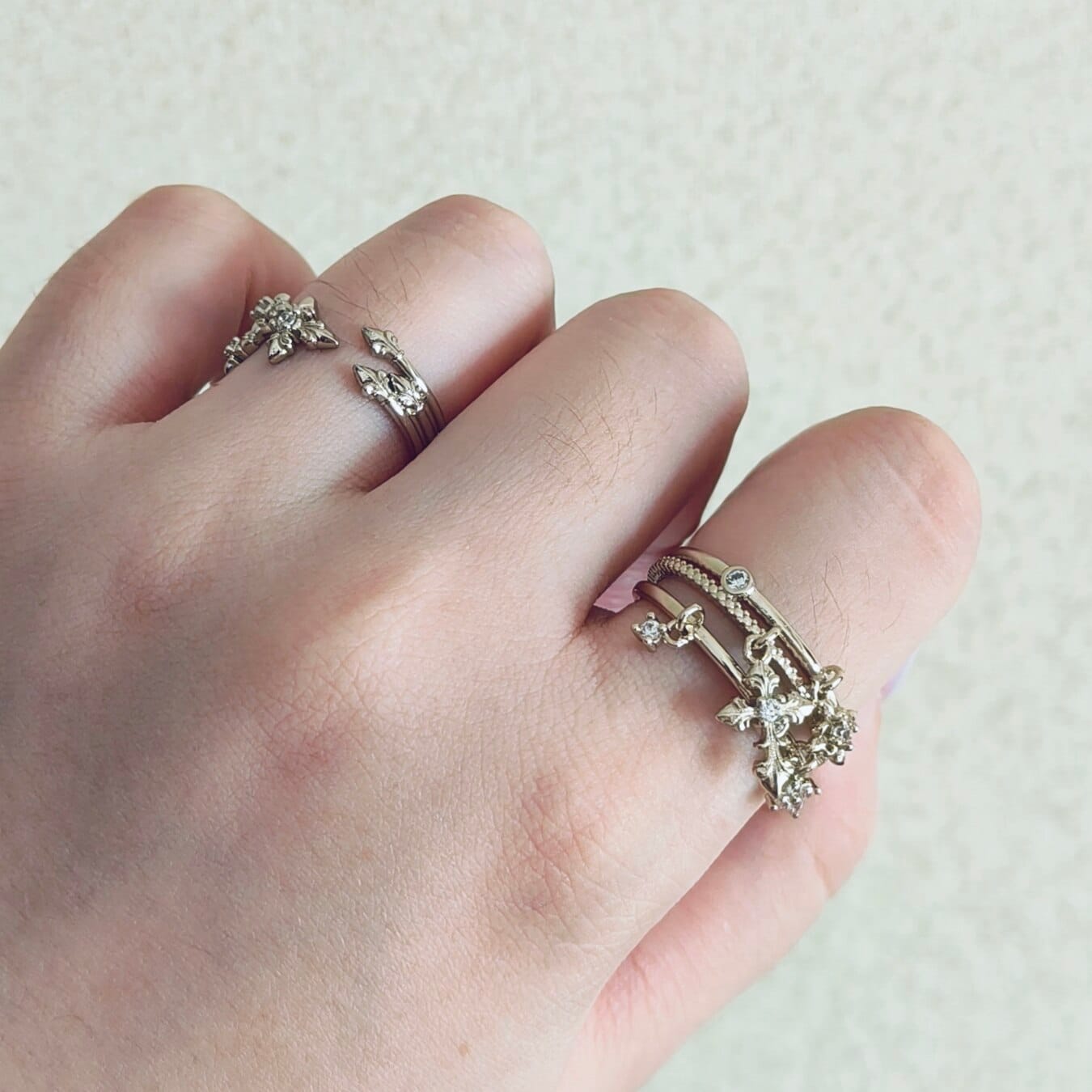 Customer photo review of "Bastet" 14K Gold Plated Elegant Statement Iris Adjustable Ring