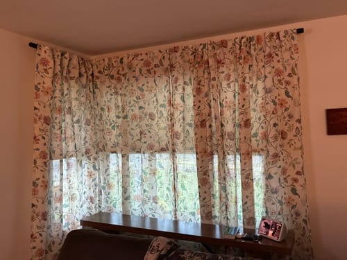 Customer photo review of Hattie Floral Linen Blend Custom Curtains