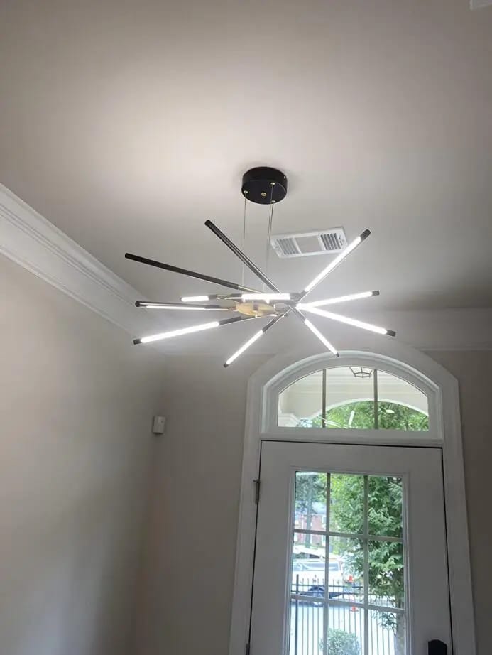 Customer photo review of Gold Chandelier, Starburst with Rotatable LED Heads, 80-100 cm