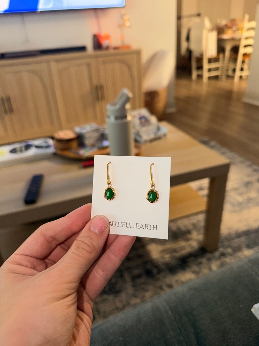 Customer photo review of Vintage Emerald Drop Earrings