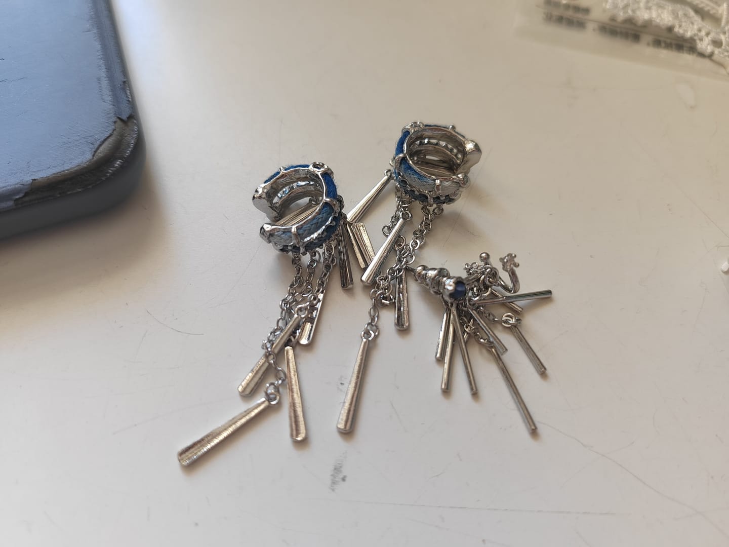 Customer photo review of "MIAO" Platinum Plated Miao Ethnic Tassel Ear Cuffs, Non-Pierced Dangle Earrings