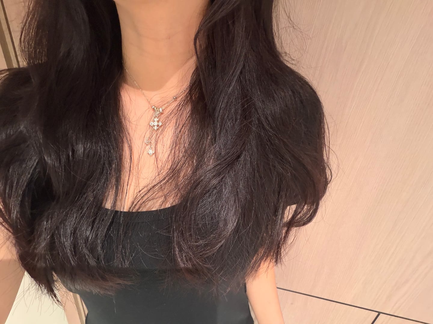 Customer photo review of "Bastet" Vintage Iris Pendant Necklace, with Zirconia