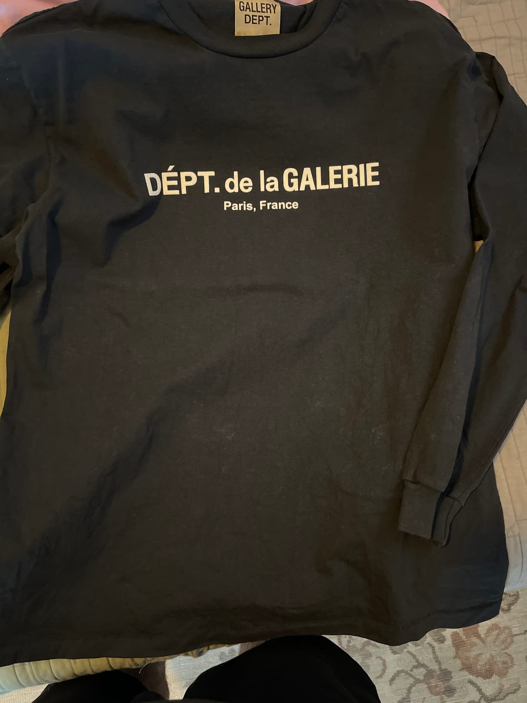 Customer photo review of Gallery Dept. French Logo Lux Long Sleeve Tee Vintage Black