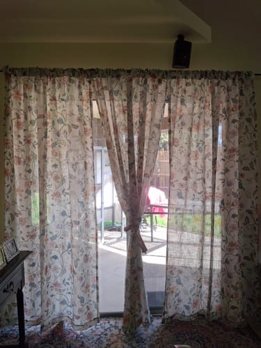 Customer photo review of Hattie Floral Linen Blend Custom Curtains
