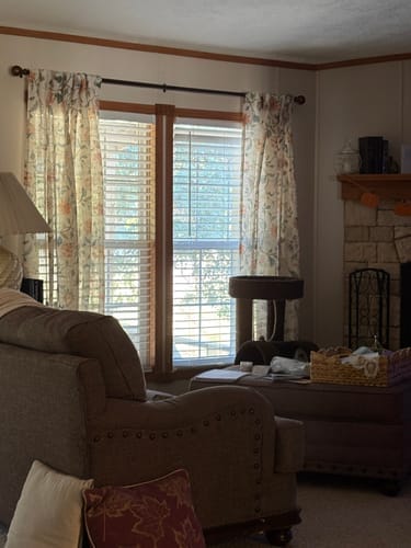 Customer photo review of Hattie Floral Linen Blend Custom Curtains