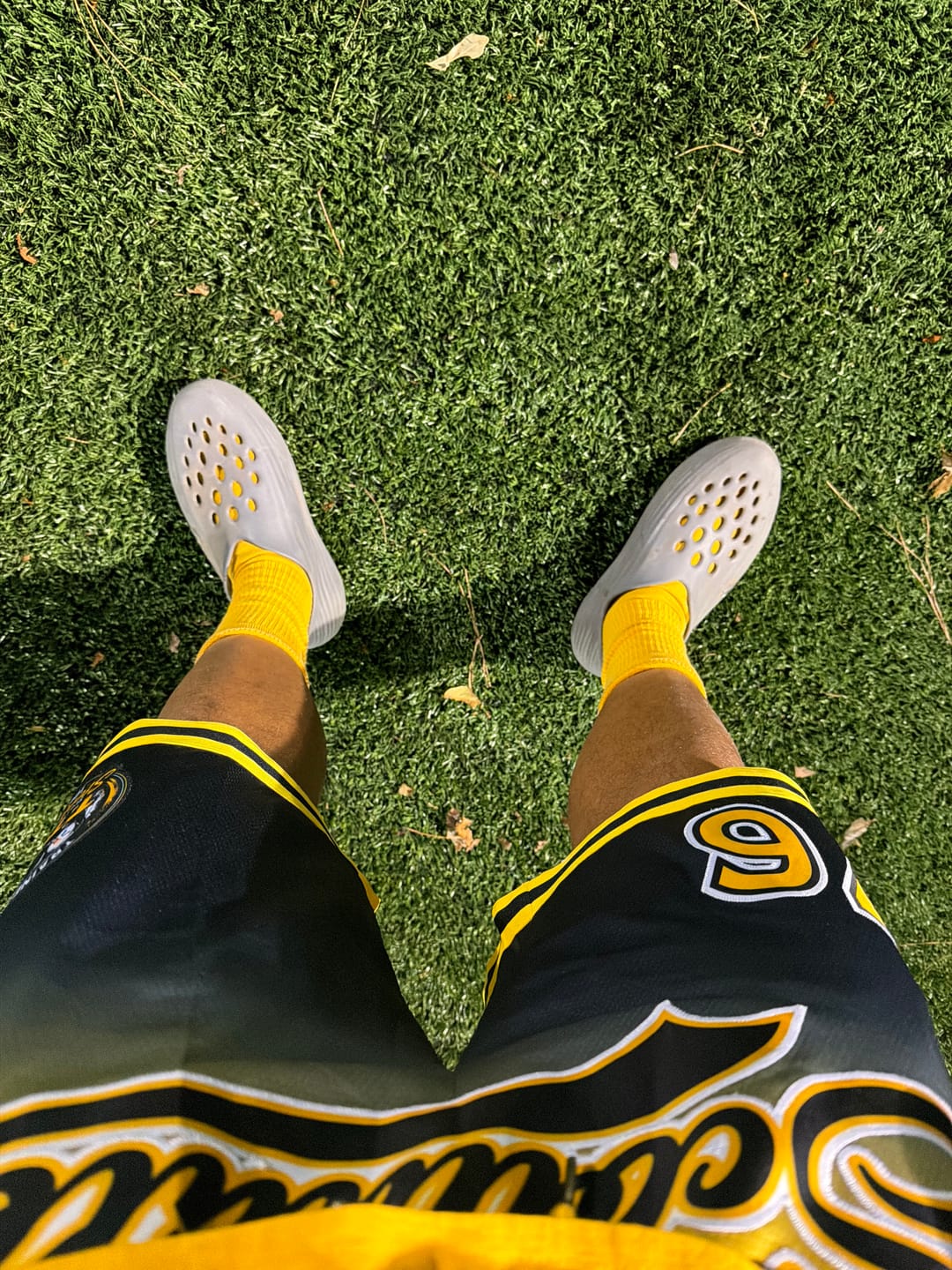 Customer photo review of Custom Gold Black Personalized Gradient Fashion Basketball Shorts