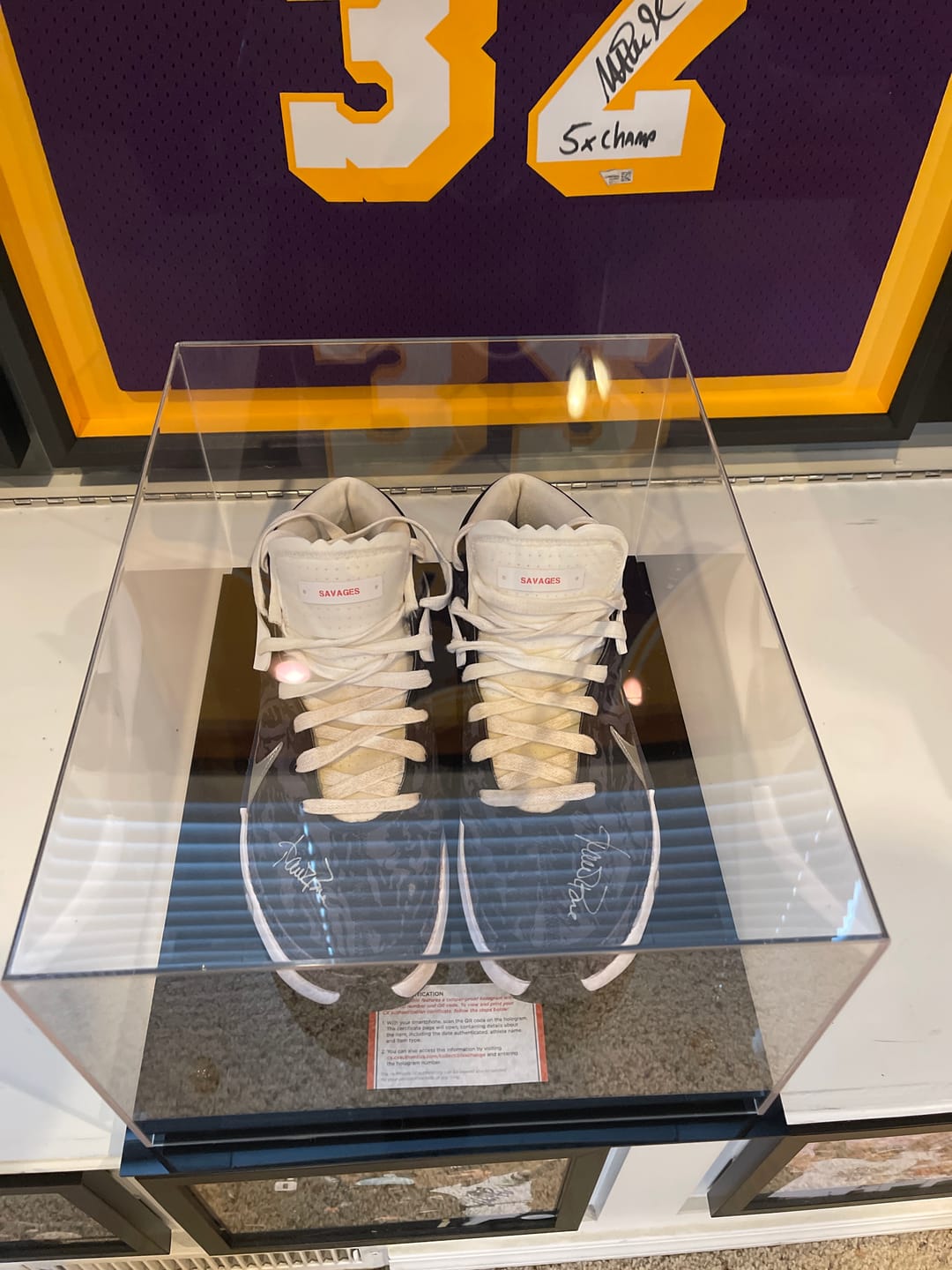 Customer photo review of Large Display Case for Small Basketball High Top Shoes, Sneaker(s), Lacrosse, Soccer, & Football Cleats with Clear Case
