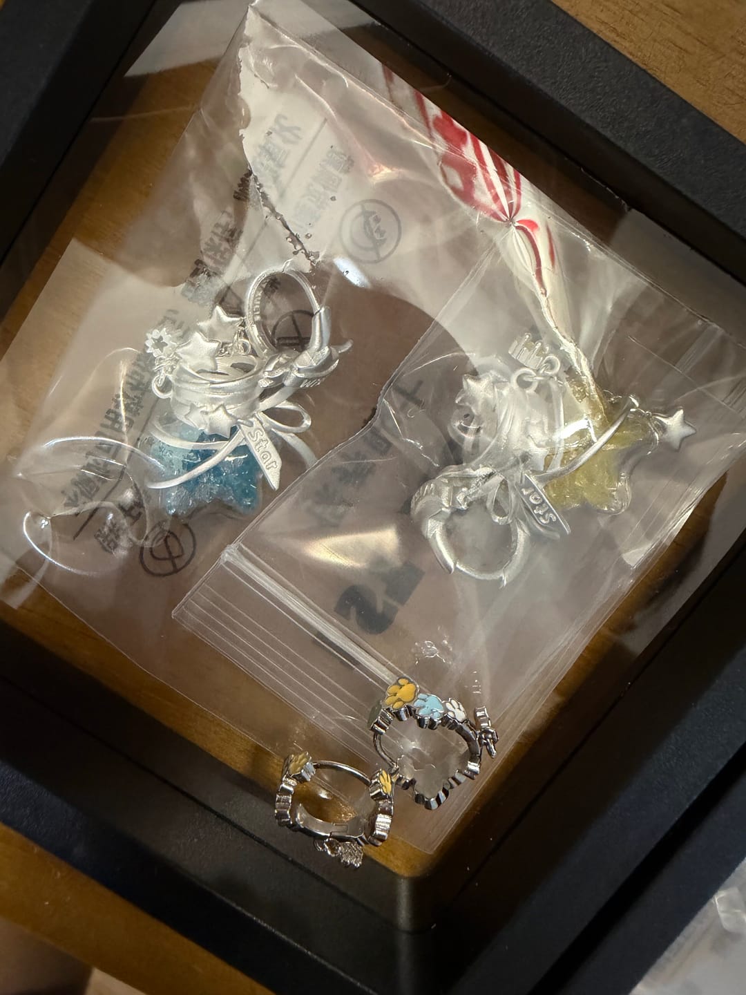 Customer photo review of "WISHING STAR" Platinum Plated Wishing Bottle Dangle Earrings