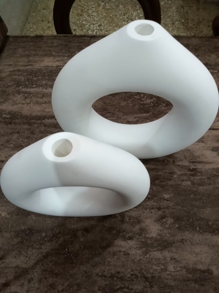 Customer photo review of White Donut Bud Vase Set of 2