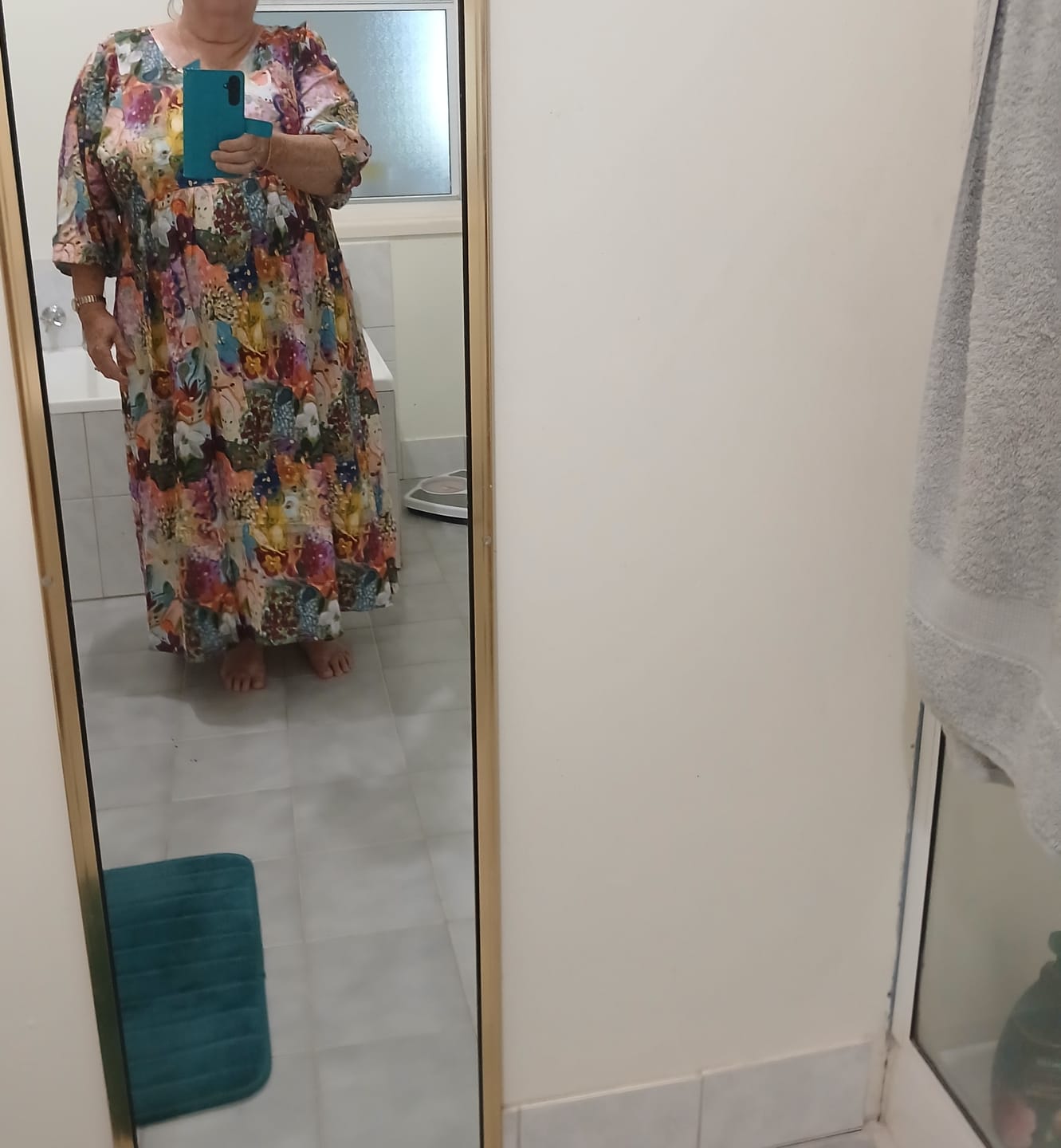 Customer photo review of Zandra Midi Dress in Pink Multi