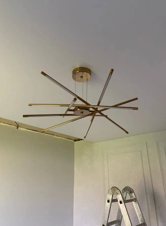 Customer photo review of Gold Chandelier, Starburst with Rotatable LED Heads, 80-100 cm