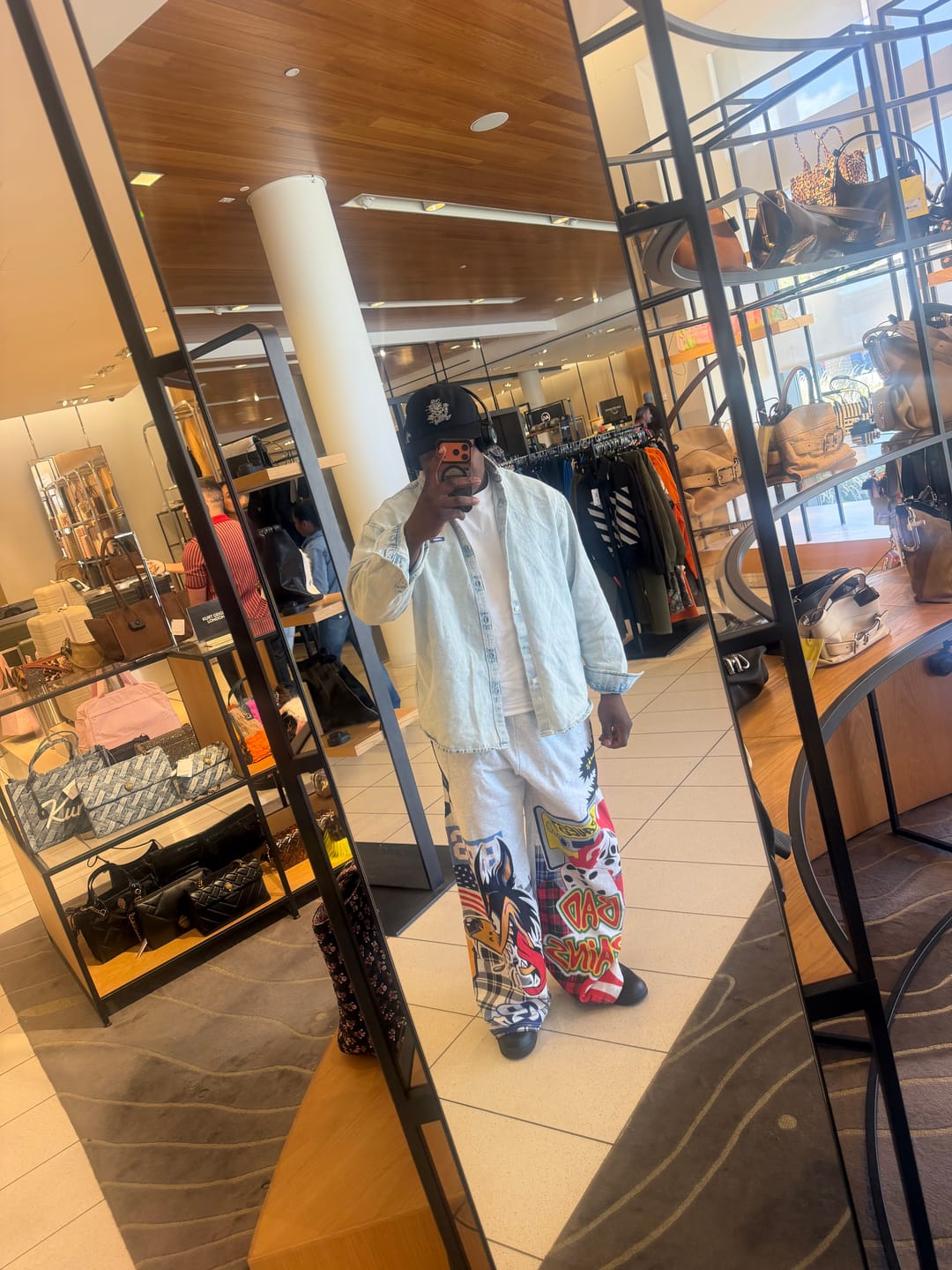 Customer photo review of Bravest Studios Patchwork Baggy Sweatpants Grey