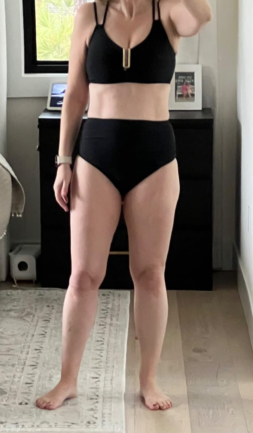 Customer photo review of Womens High Waisted Bikini Sets U-Wire Criss Cross Straps Tummy Control Swimsuits