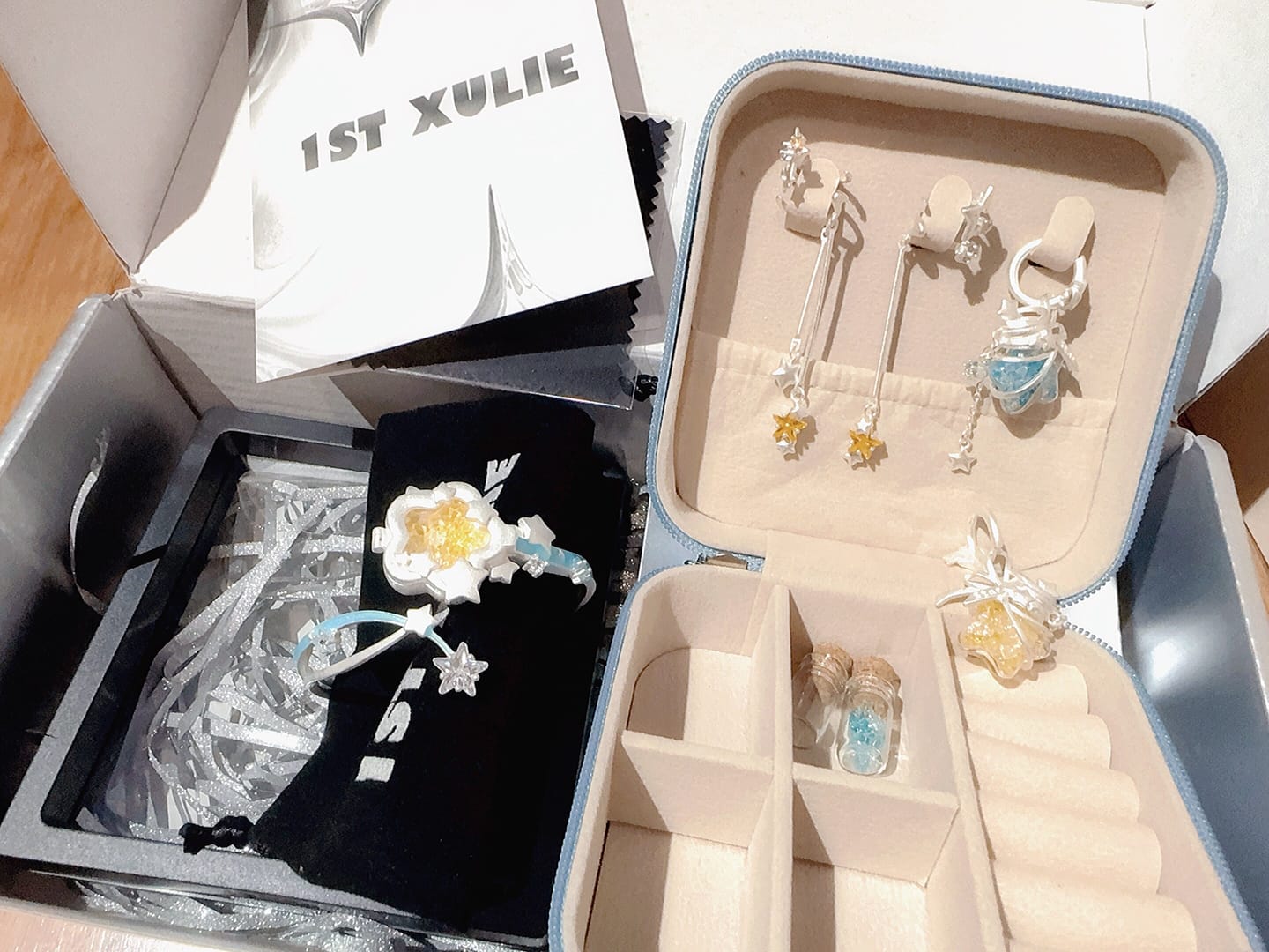 Customer photo review of "WISHING STAR" Platinum Plated Wishing Bottle Dangle Earrings