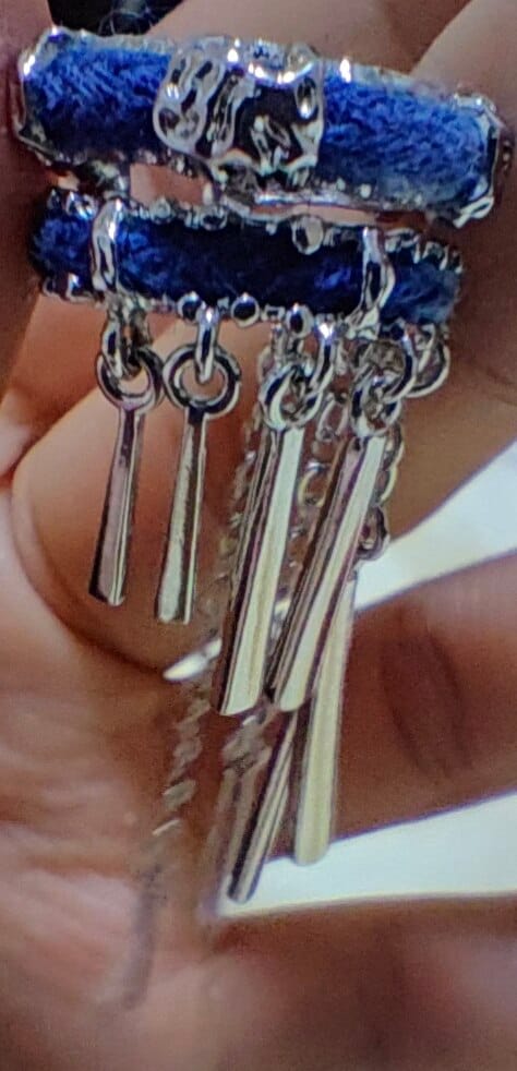 Customer photo review of "MIAO" Platinum Plated Miao Ethnic Tassel Ear Cuffs, Non-Pierced Dangle Earrings