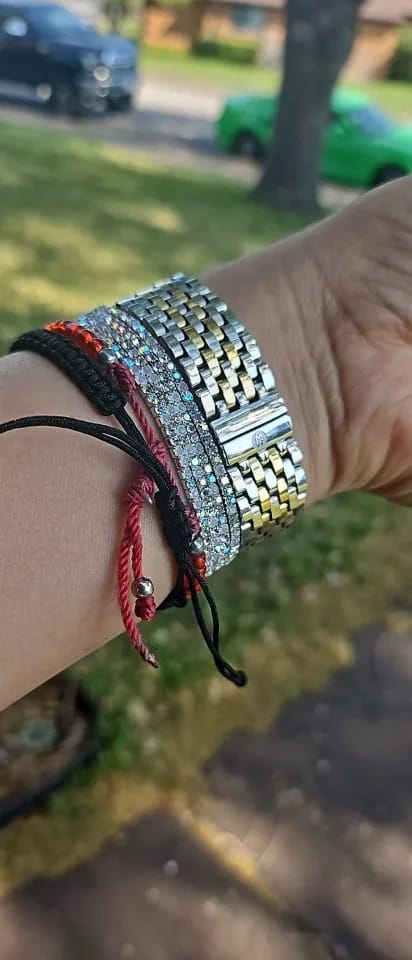 Customer photo review of Colorful Crystal Elastic Bracelets
