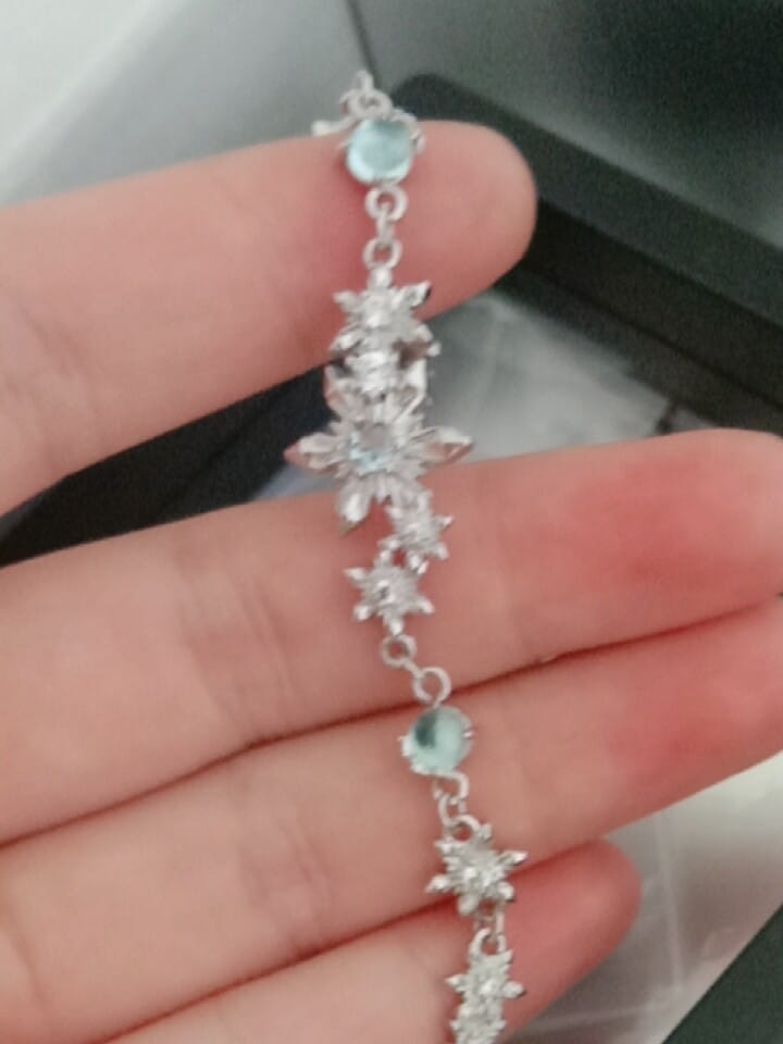 Customer photo review of "Snow Land" Platinum Plated Snowflake Charm Bracelet