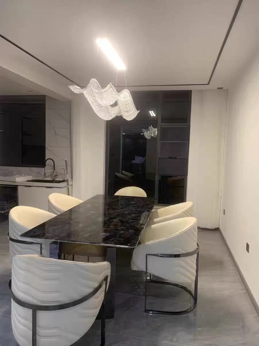 Customer photo review of Crystal Chandelier, Ribbon-Inspired Design, Integrated LED, 120–150 cm