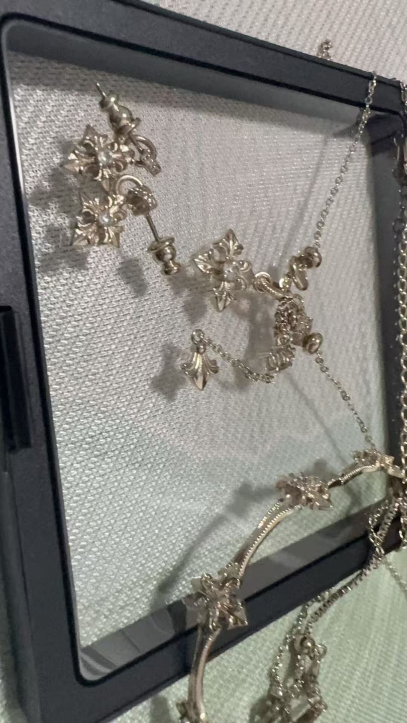 Customer photo review of "Bastet" Vintage Iris Pendant Necklace, with Zirconia