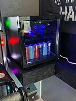 Customer photo review of Simzlife 55 Can Beverage Refrigerator and Cooler with Single Glass Door, 16.3 in W, 18.5 in H