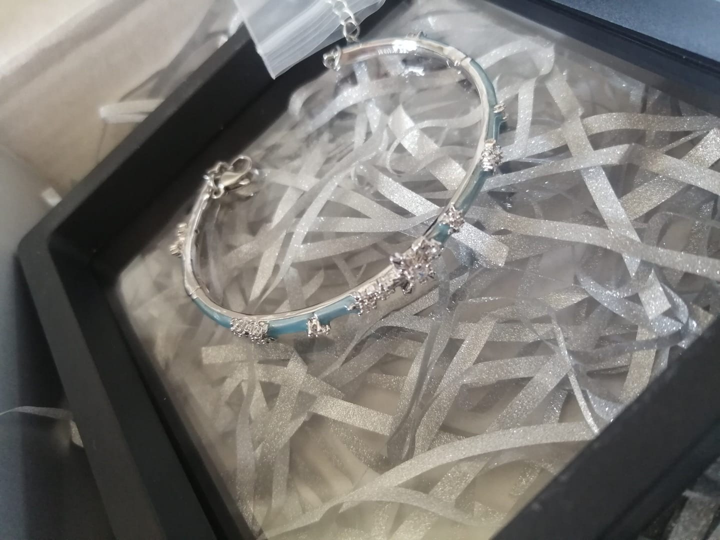 Customer photo review of "Snow Land" Platinum Plated Snowflake Charm Bracelet