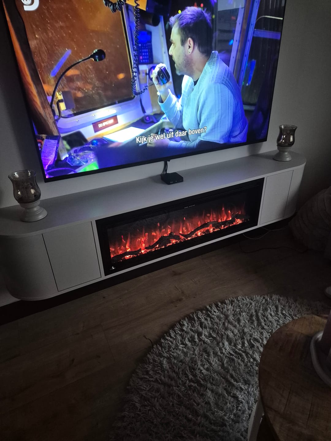 Customer photo review of Nova haardmeubel curved zwevend beige 200 cm