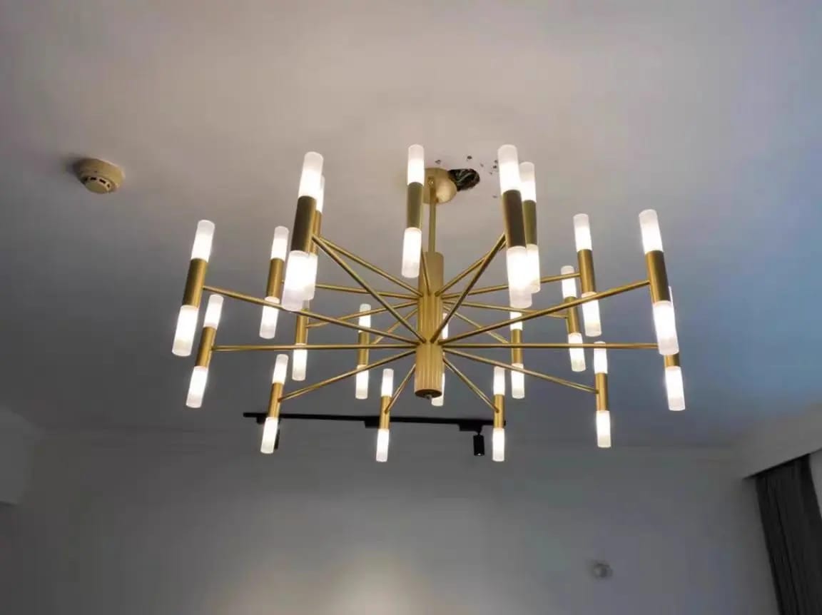 Customer photo review of Iron Chandelier, Acrylic Shades, Stick Style, LED, 68-100 cm