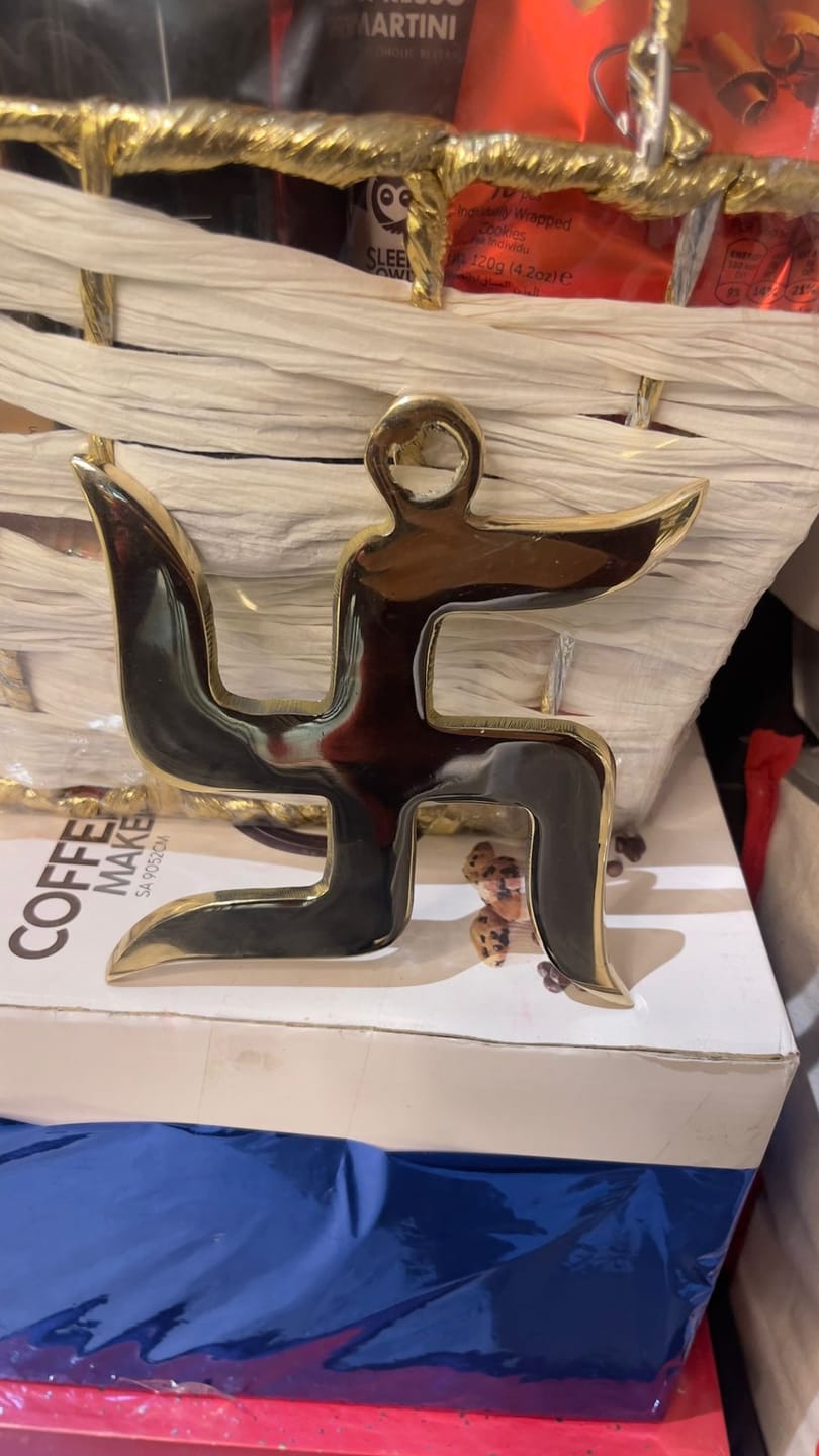 Customer photo review of Brass Swastik Wall Symbol | Vastu Remedy for Main Entrance & Auspicious Energy | 5 & 9 Inch