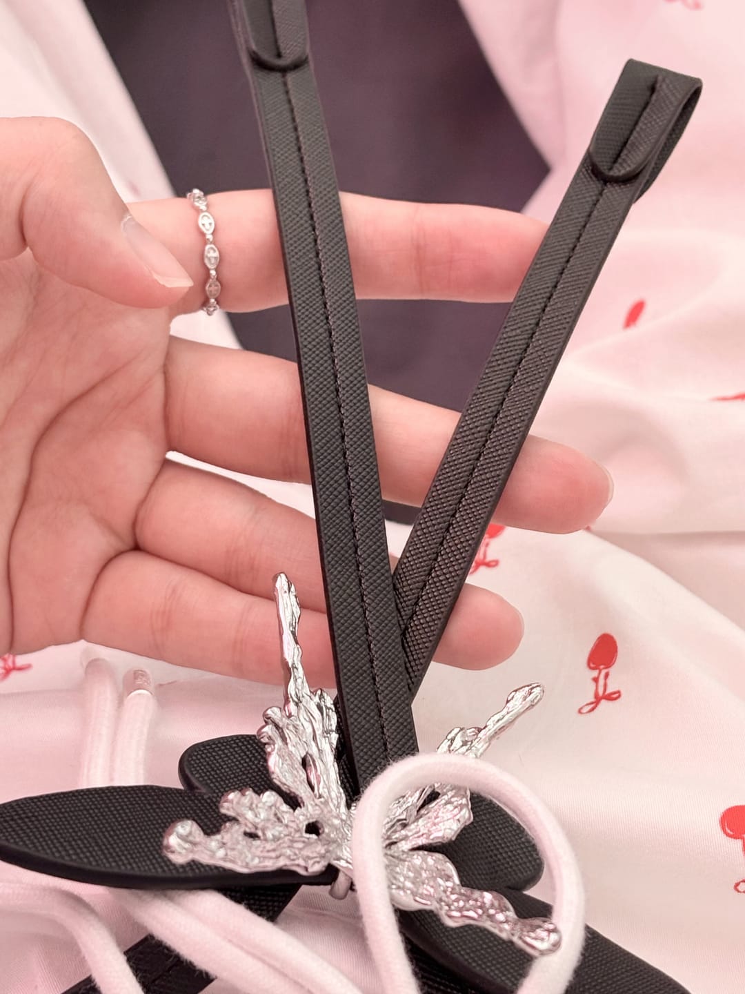 Customer photo review of "ButterflyWasteland" Platinum Plated Gothic Butterfly Bolo Tie Necklace, Adjustable Lariat Choker