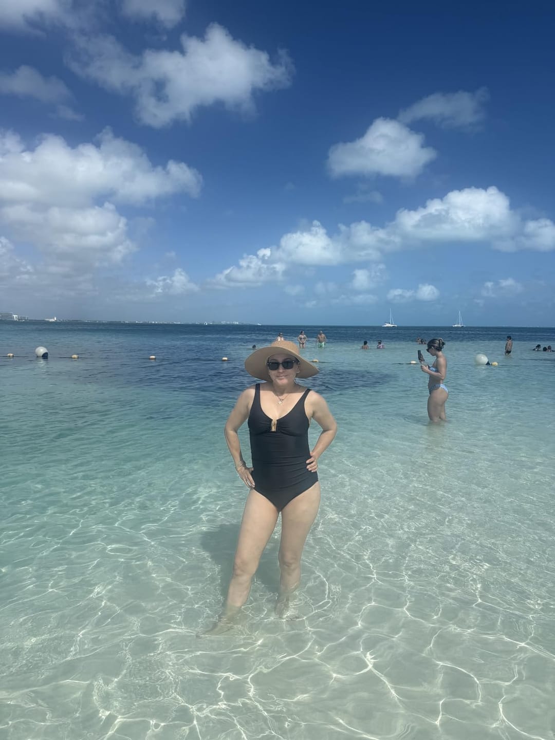 Customer photo review of Womens Tummy Control Swimsuits Ruched Slimming One Piece Bathing Suit Deep V Neck Swimsuit