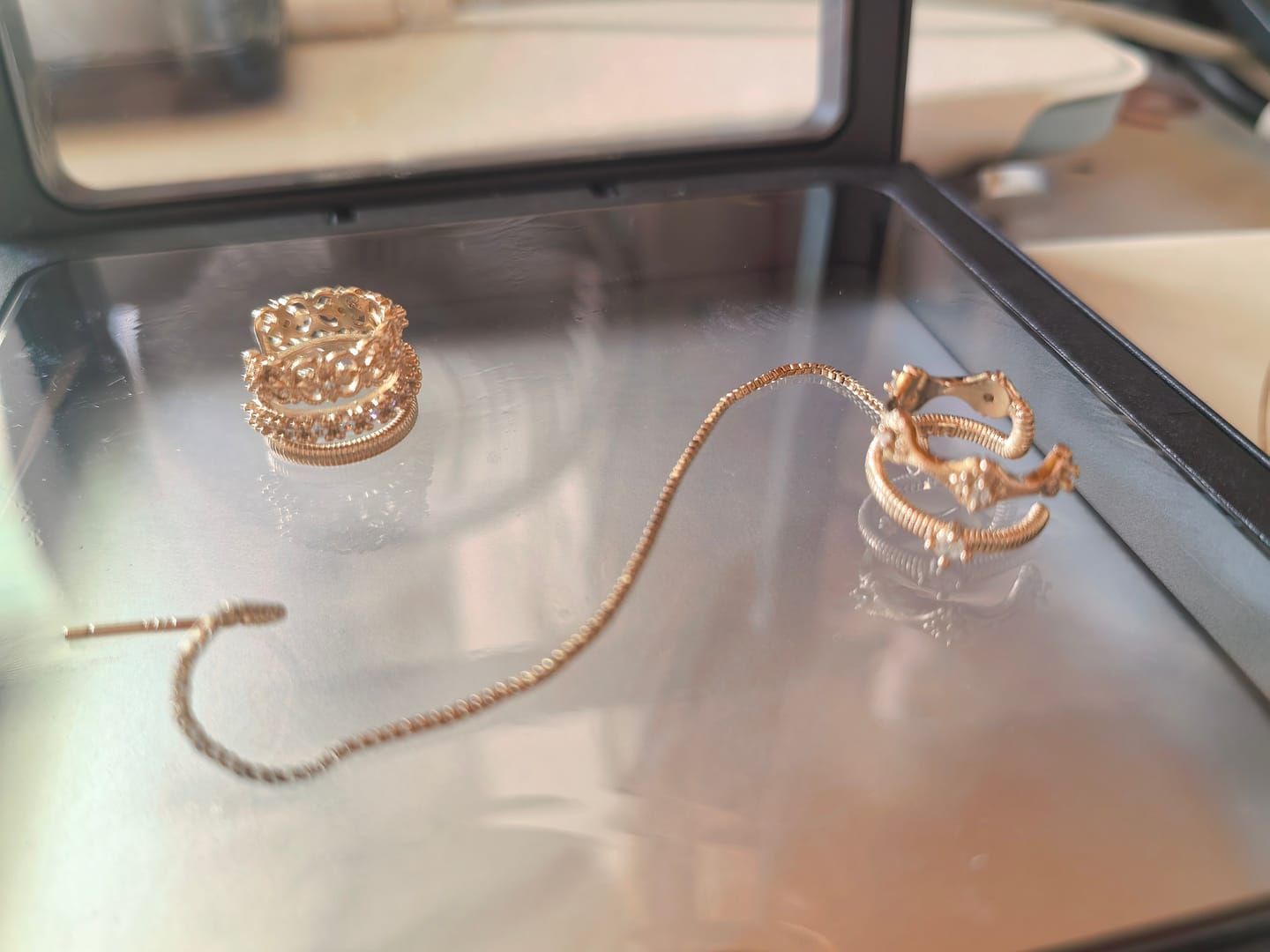 Customer photo review of "Bastet" 14K Gold Plated Vintage Iris Ear Cuffs, Statement Cartilage Earrings