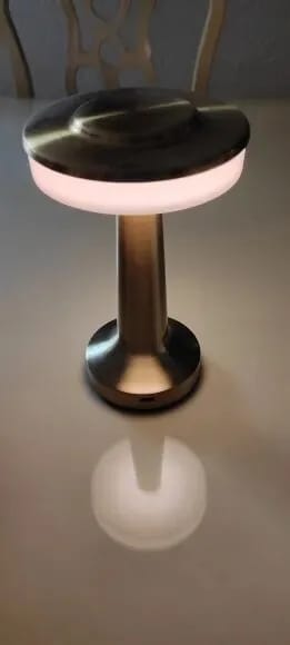 Customer photo review of Aluminium Cordless Table Lamp, Rechargeable, Touch Control, 20 cm