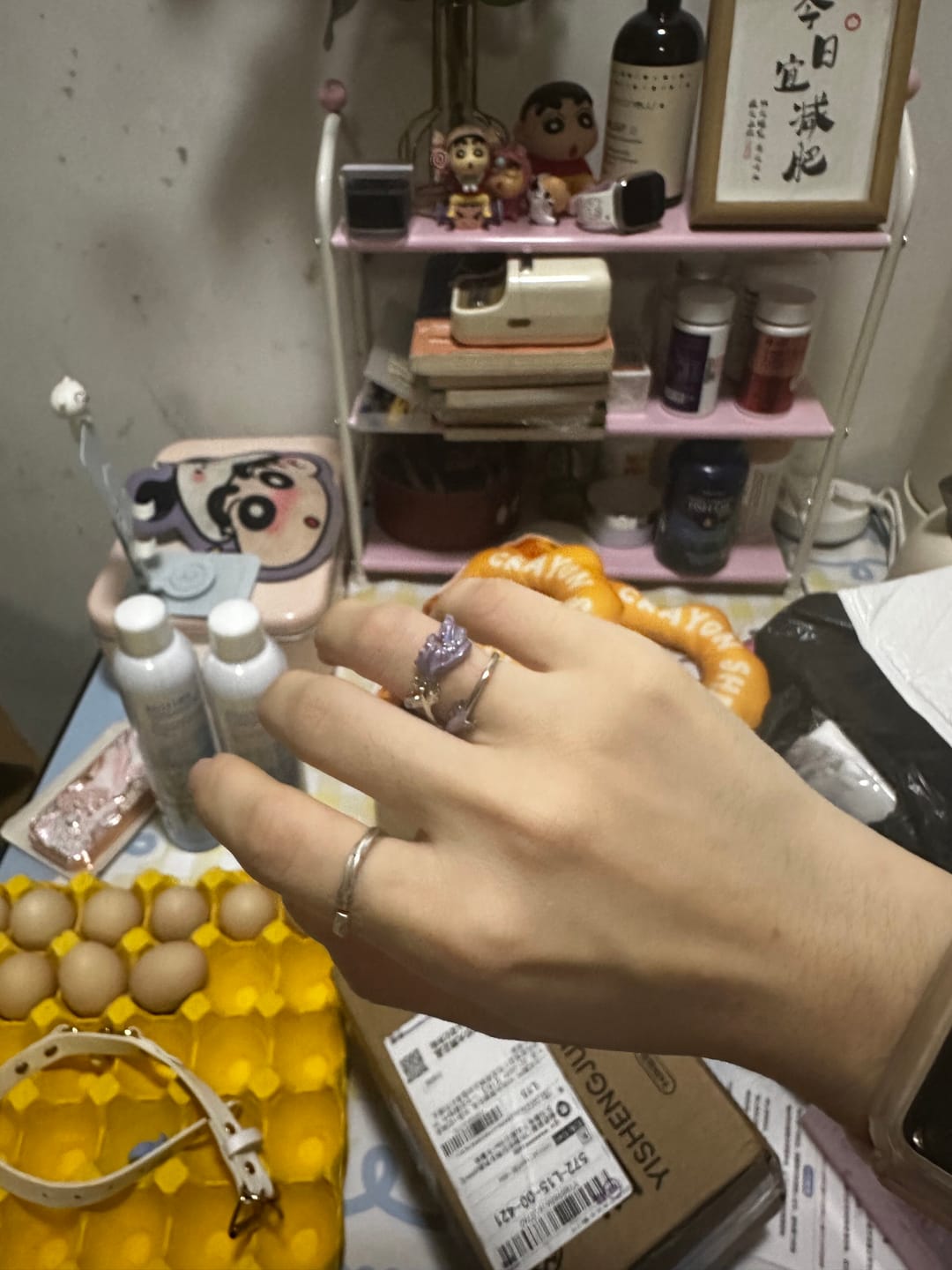 Customer photo review of "ATLANTIS" 925 Sterling Silver Swimming Fish Pink Purple Ring, Hand-Enamelled Adjustable Ring