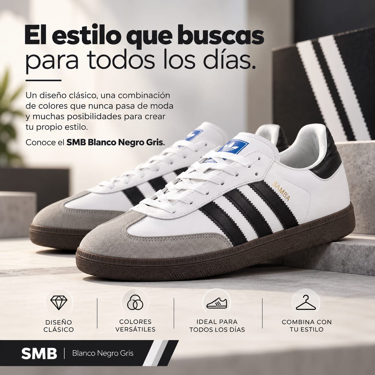 Customer photo review of Tenis Smb Blanco Negro Gris