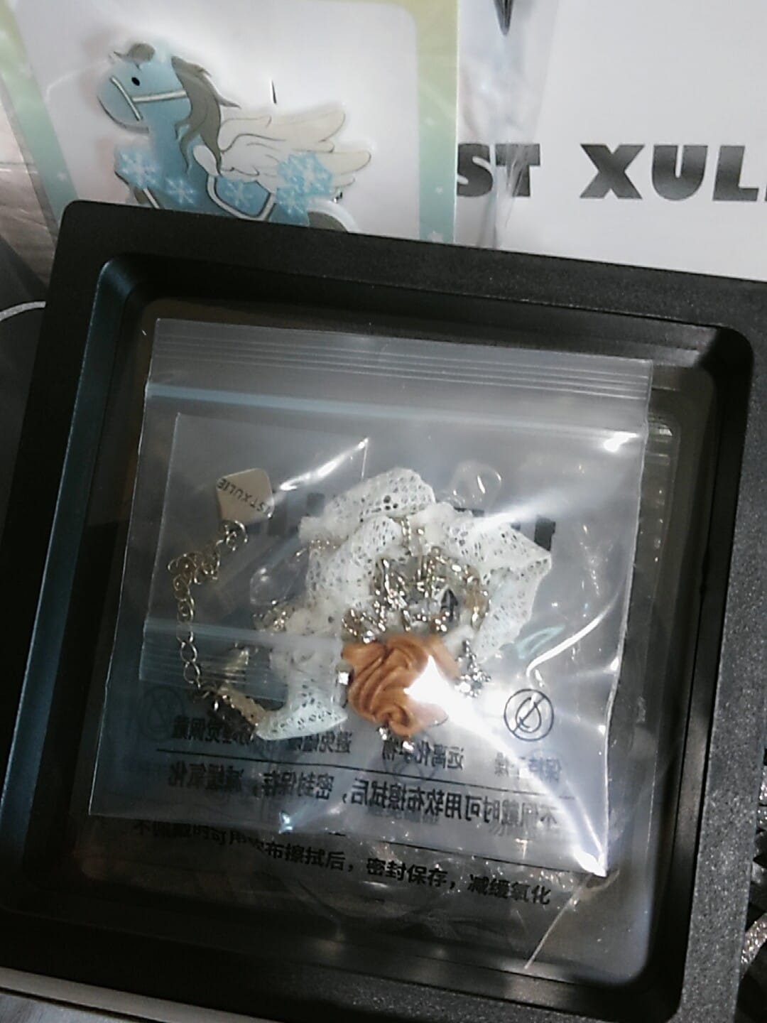 Customer photo review of "Lace Rose" 14K Gold Plated Victorian Lace Rose Tassel Charm Bracelet