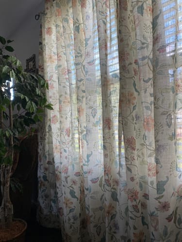 Customer photo review of Hattie Floral Linen Blend Custom Curtains