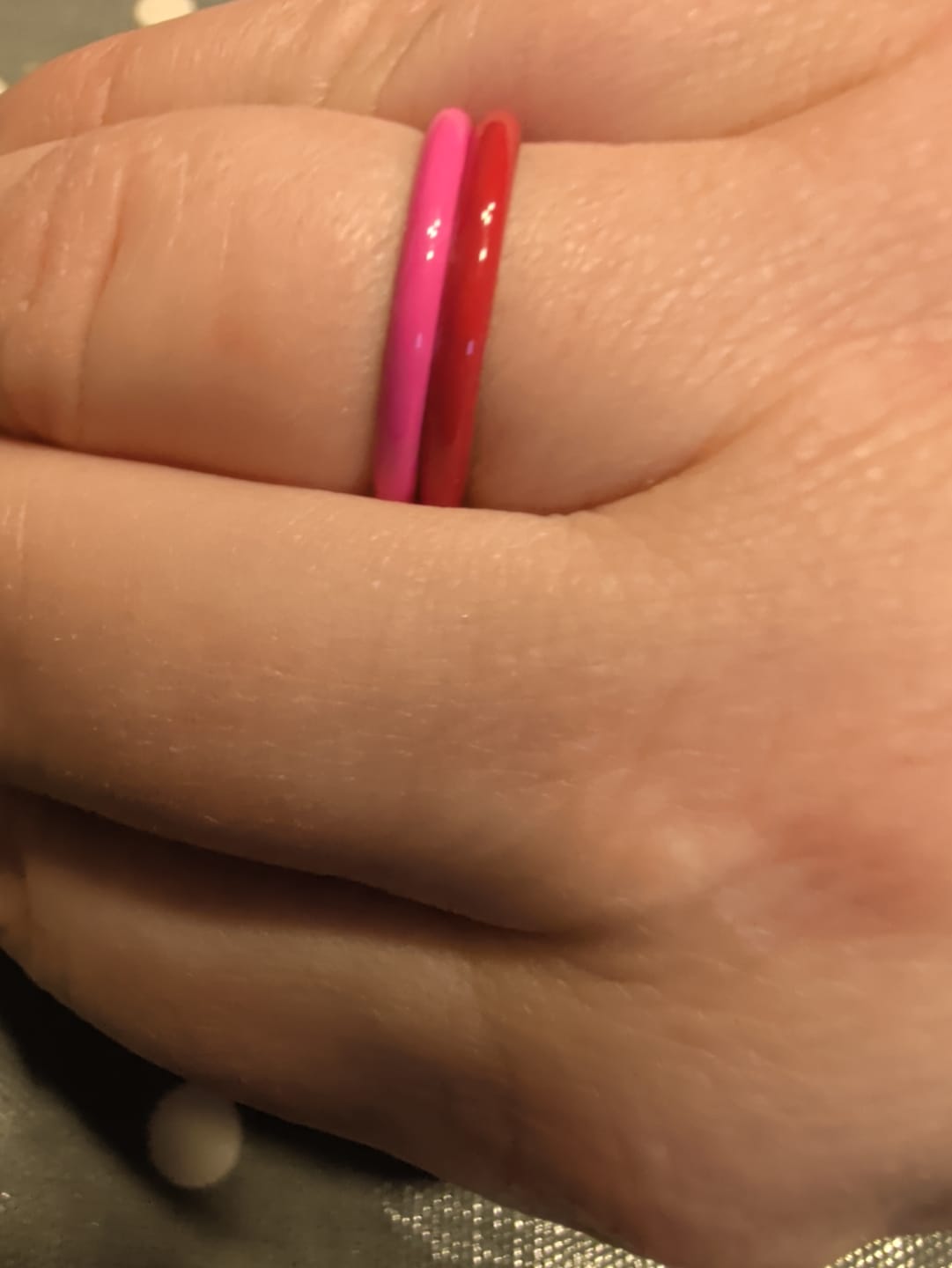 Customer photo review of Pink Thin Ring | Enamel Sterling Silver