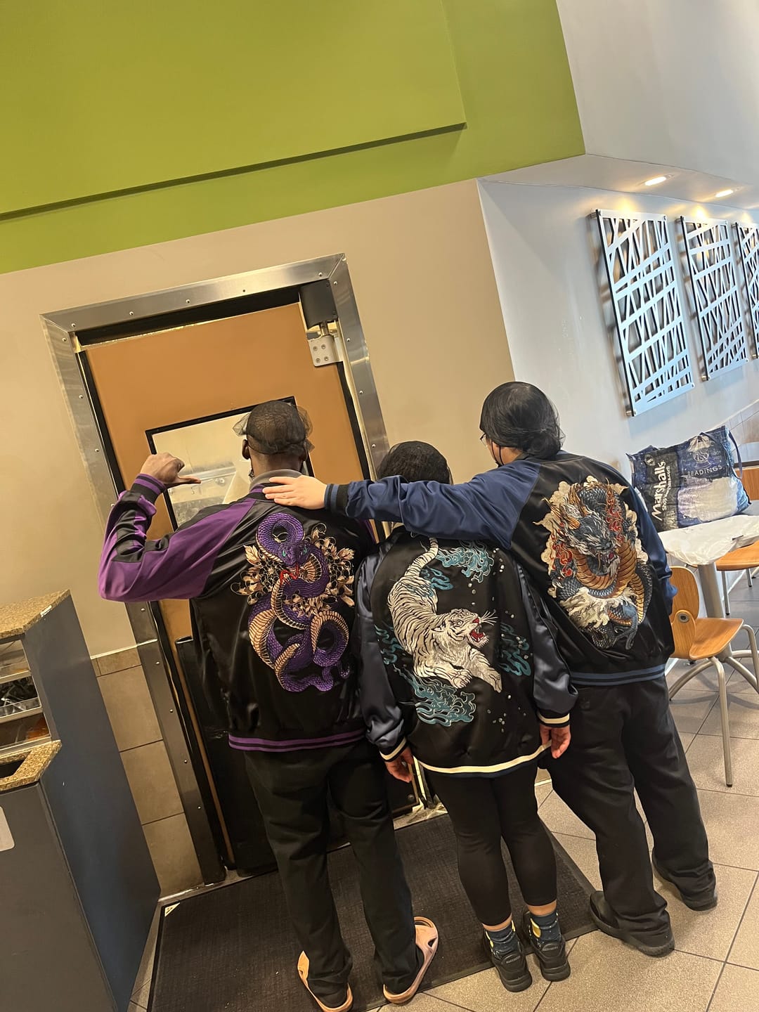 Customer photo review of Azure Roar Tiger Sukajan Souvenir Bomber Jacket