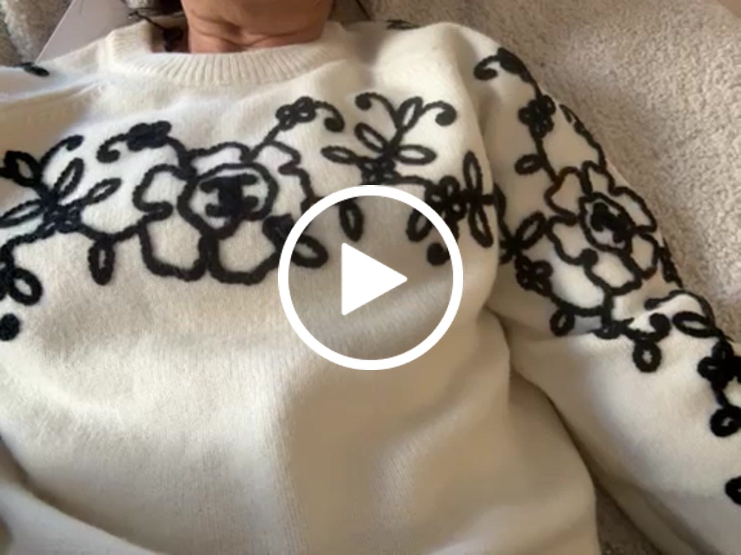 Customer video review of Chanel 2026 Floral Embroidery Sweater Wool 244912