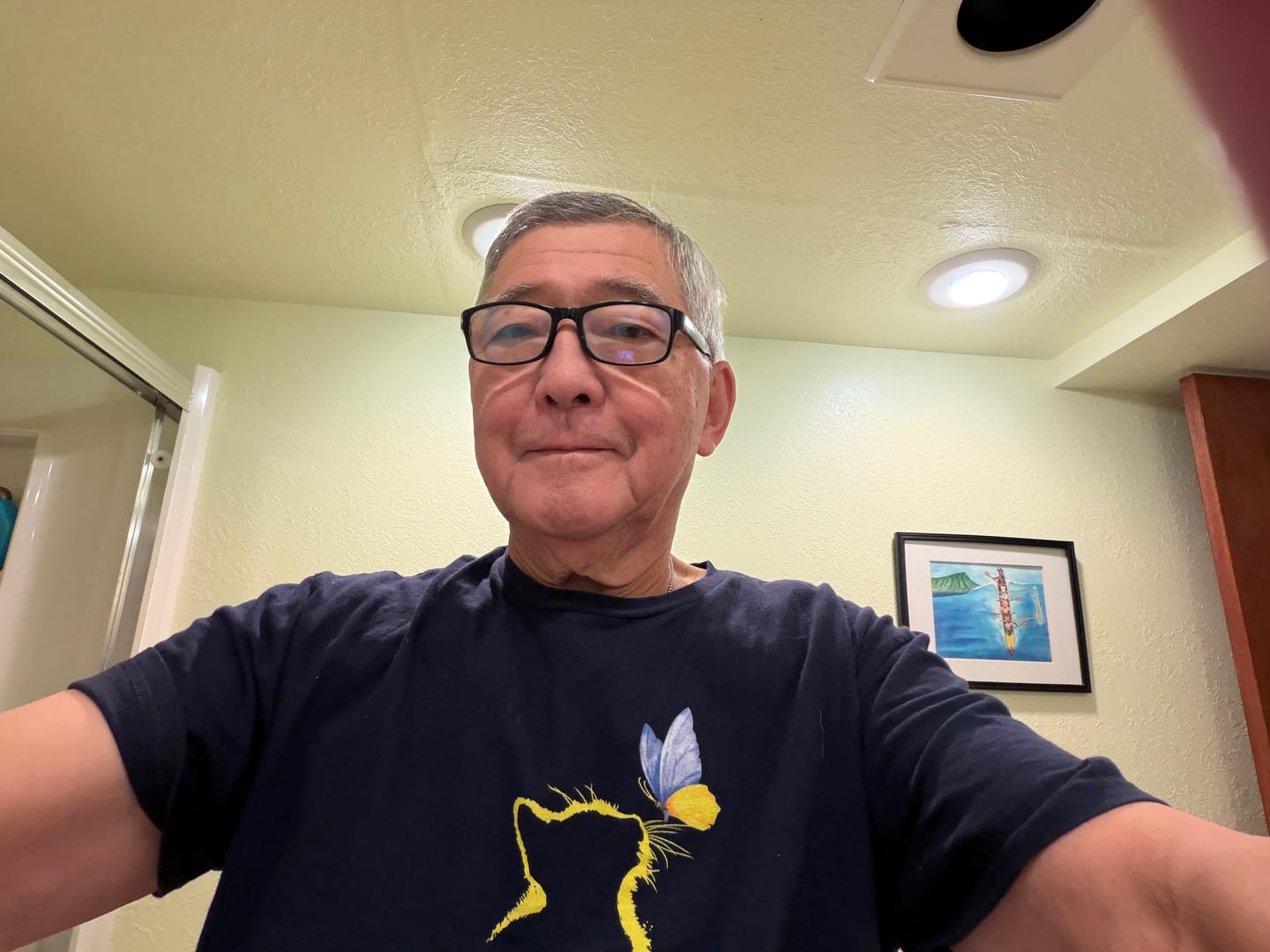 Customer photo review of Cat and Butterfly T-Shirt