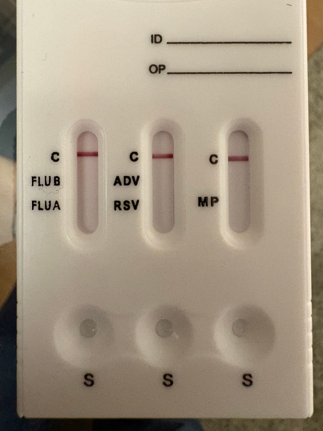 Customer photo review of Ecotest Rapid Antigen Multi-Test Kit (Flu A, Flu B, RSV, ADV)