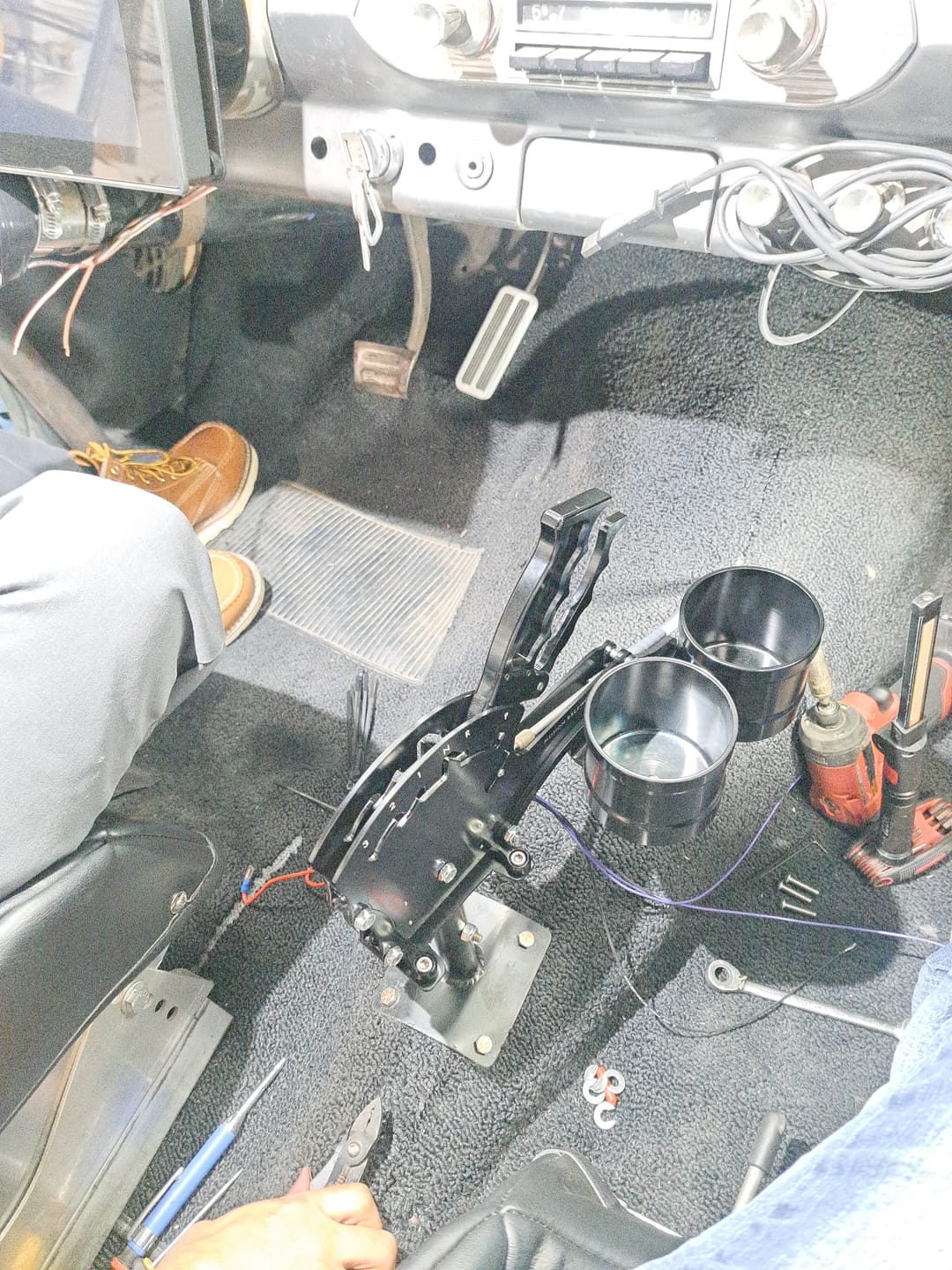 Customer photo review of Operator Series Dual Billet Cup Holder Attachment for Front Exit Cable Shifter